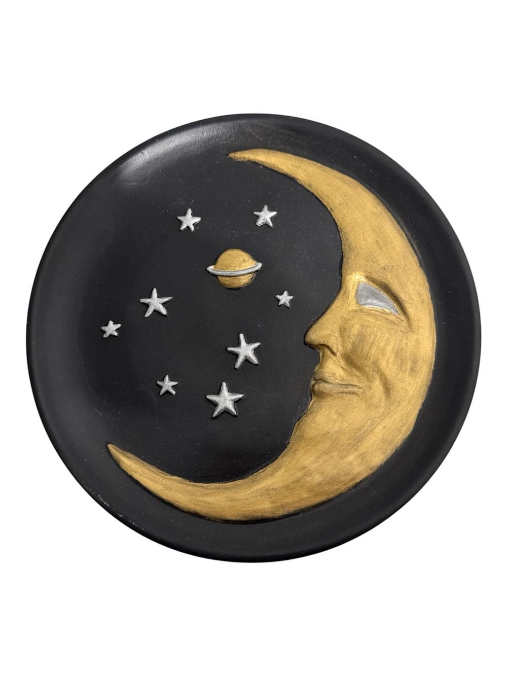 Vintage Moon and Stars Plate Whimsy Goth